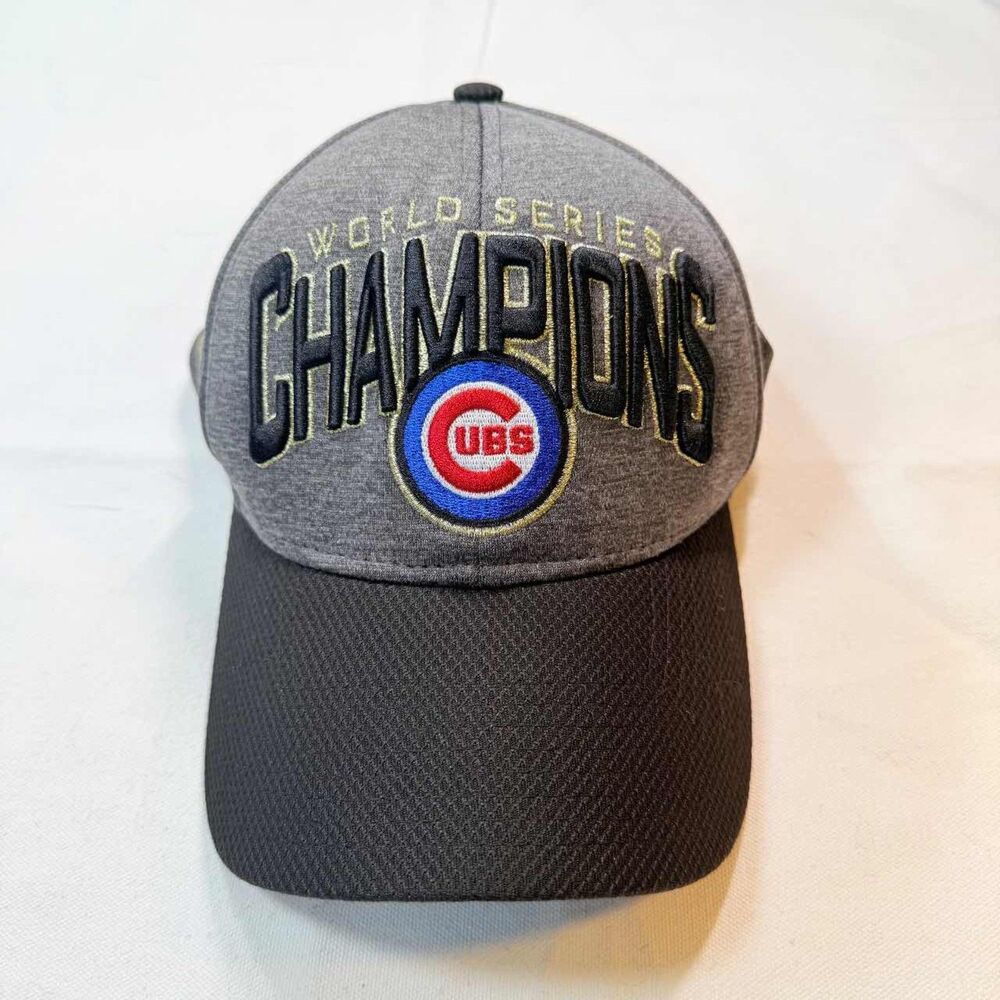 New Era Chicago Cubs 2016 World Series Champions 39THIRTY Cap Gray Black OS